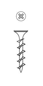 Phillips Bugle Head Coarse Thread - Yellow Zinc