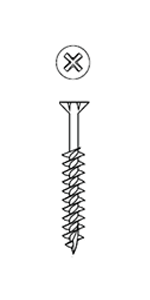 Phillips Flat Head w/ Nibs Particle Board Screw, Type-17 Point - Zinc Plated