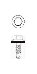 Hex Washer Head w/ Steel Backed Neoprene Washer - Zinc Plated