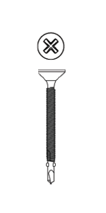 Phillips Flat Head Reamer w/ Wings - Zinc Plated